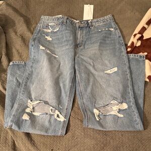Flying Monkey Light Blue Distressed Flare Jeans